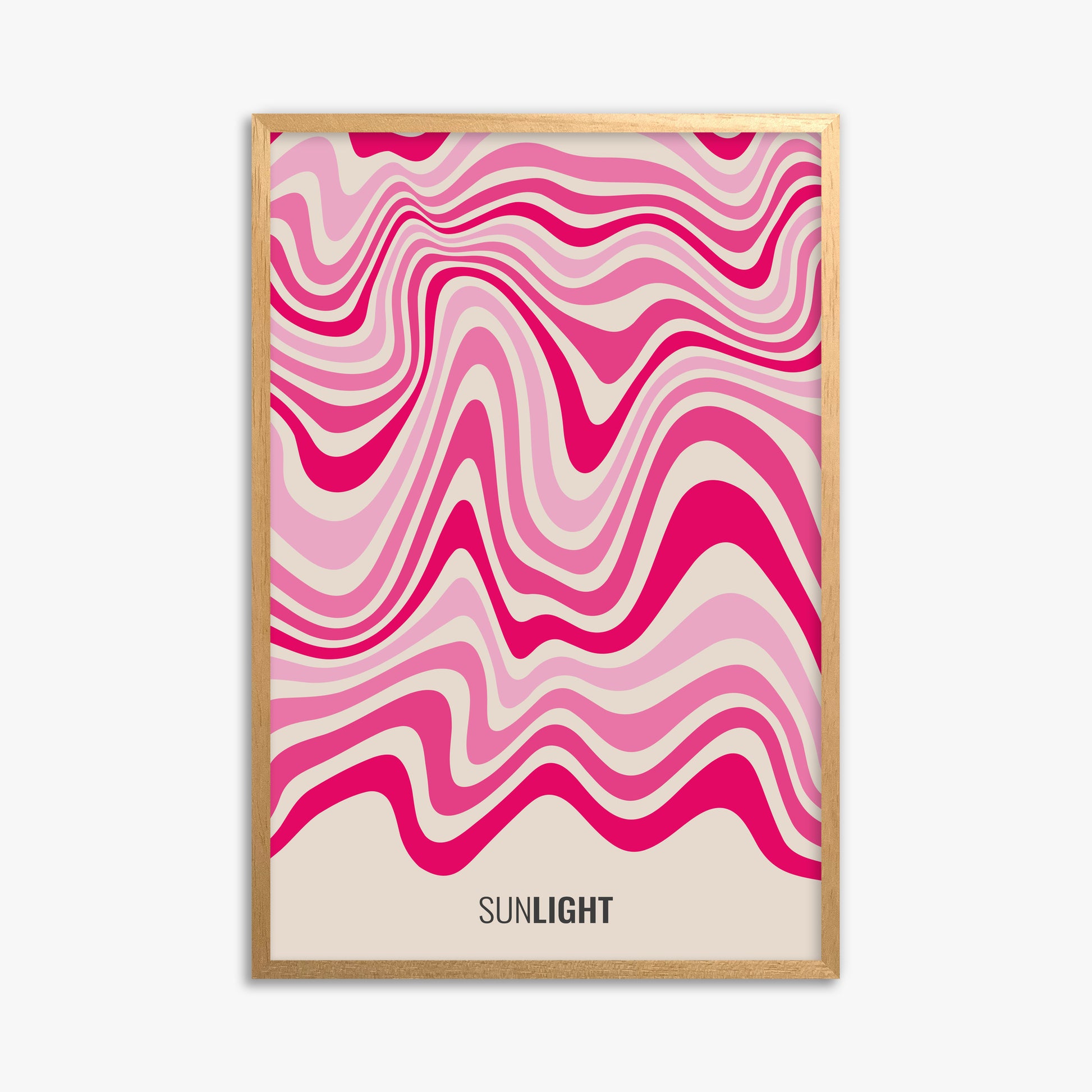 Waves of Light, 61x91cm Framed Poster With Oak Frame