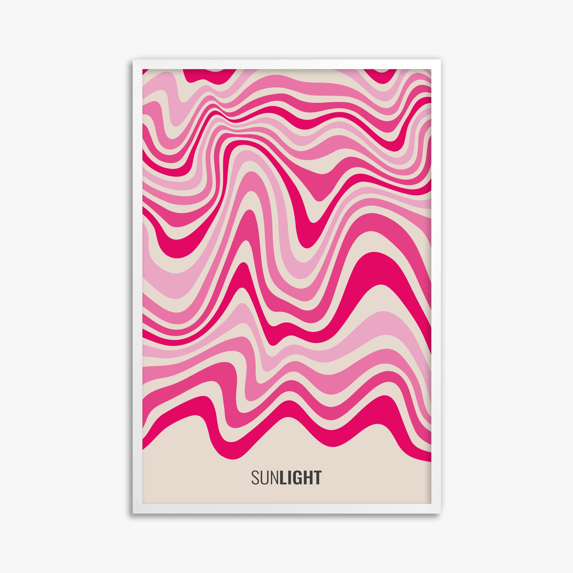 Waves of Light, 61x91cm Framed Poster With White Frame