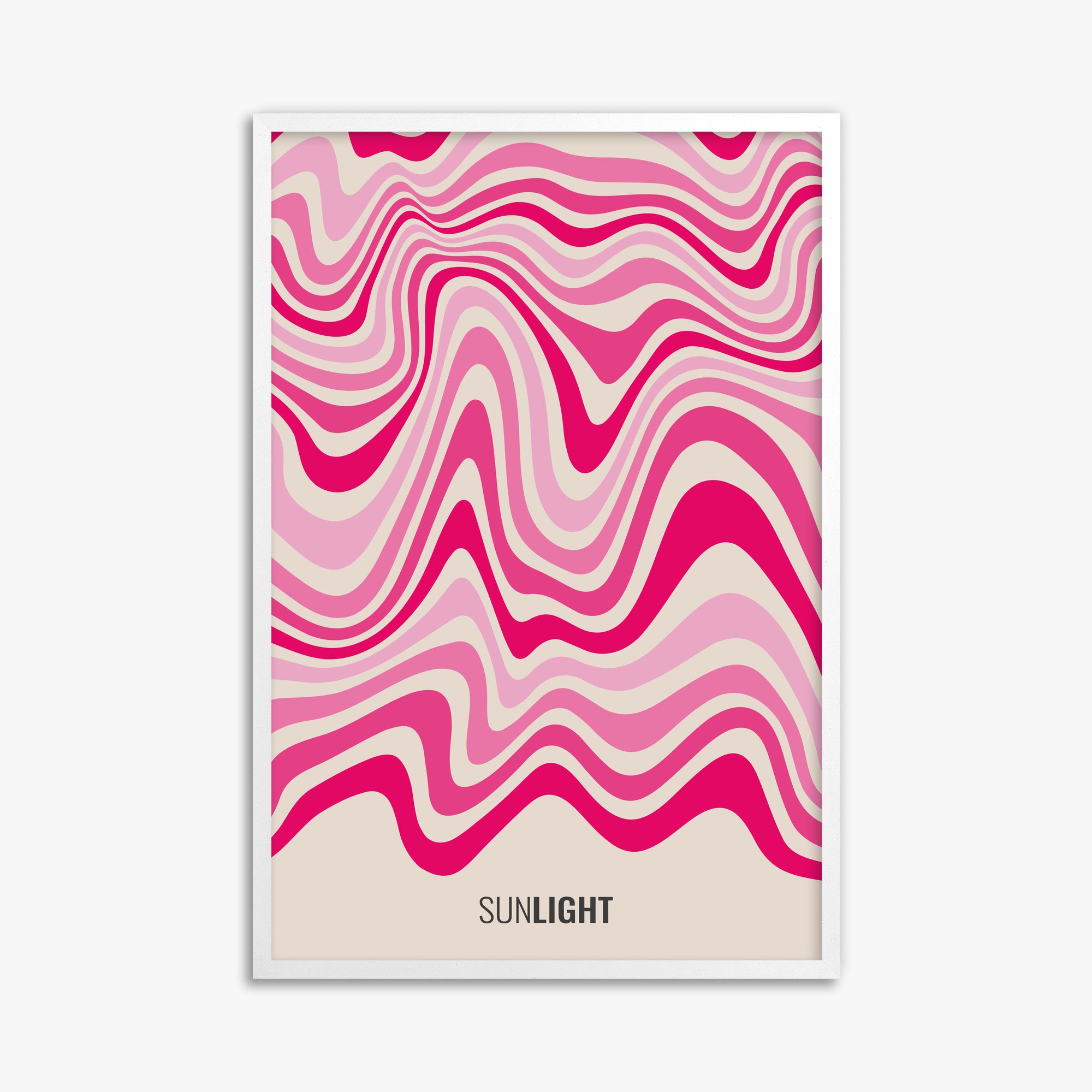 Waves of Light, 61x91cm Framed Poster With White Frame