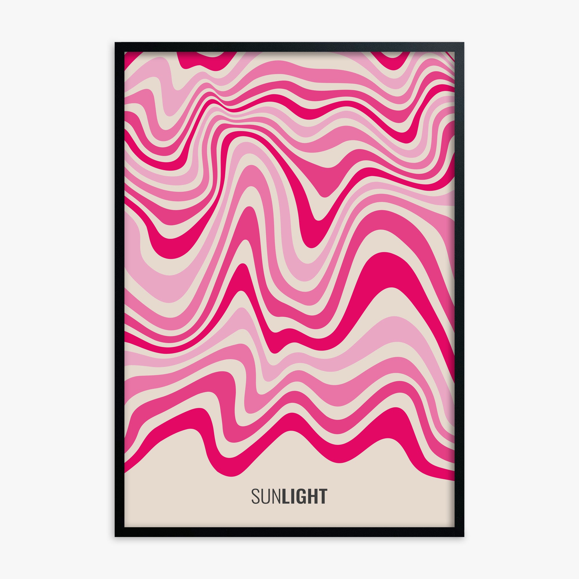 Waves of Light, Black Framed Poster With Black Frame