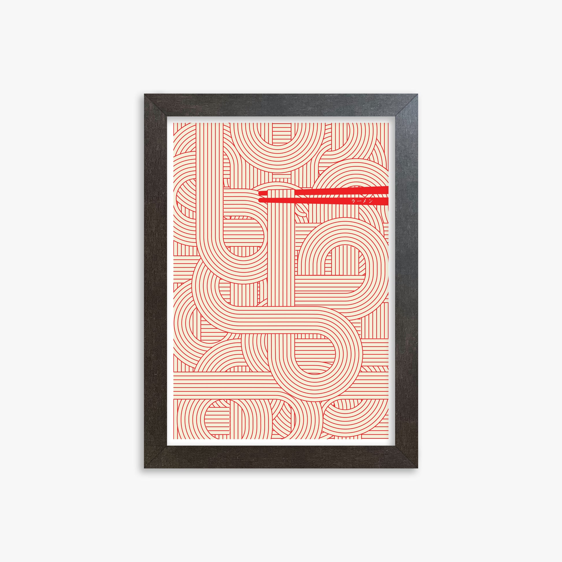 Abstract Noodles, 21x30cm Framed Poster With Espresso Frame