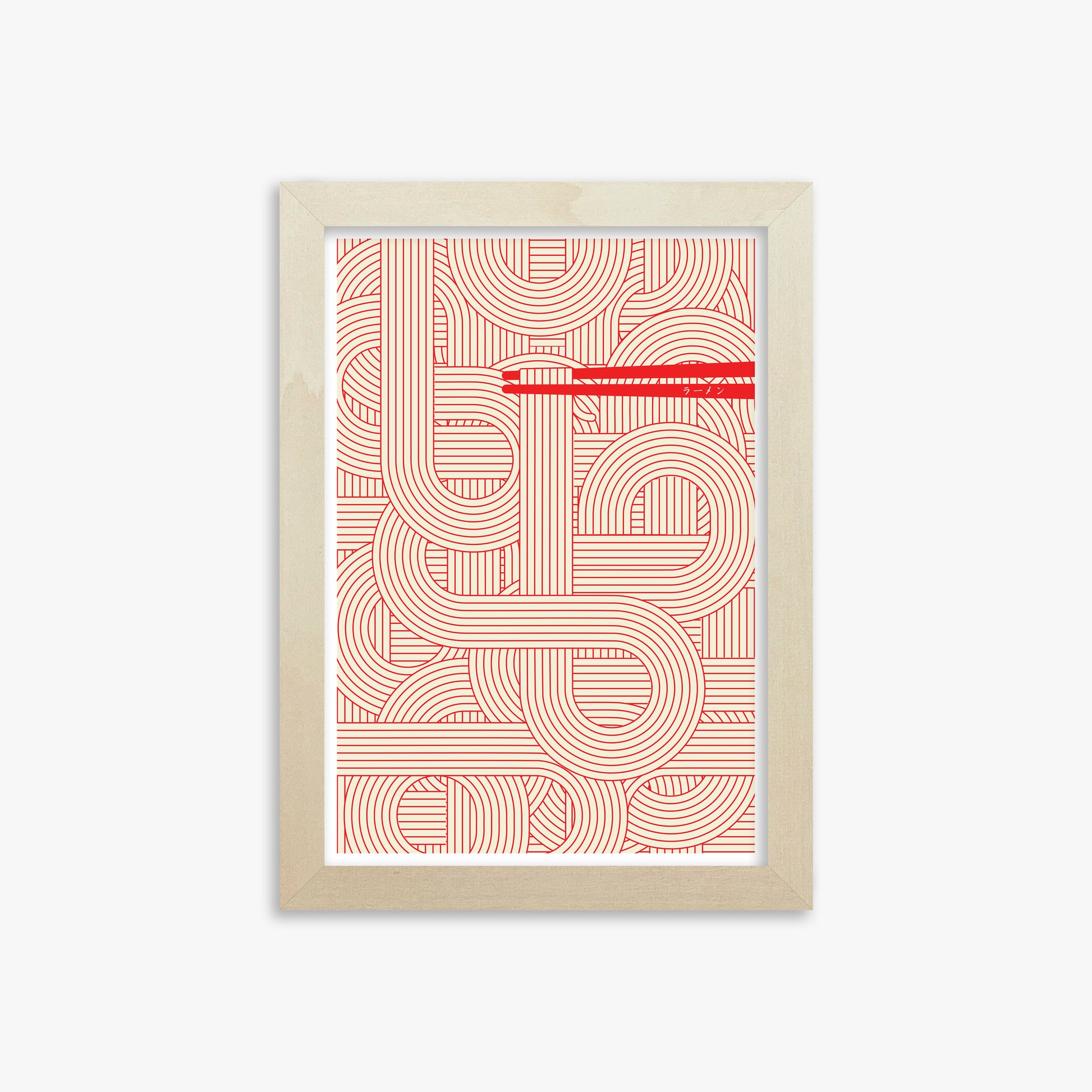 Abstract Noodles, 21x30cm Framed Poster With Lime Wood Frame