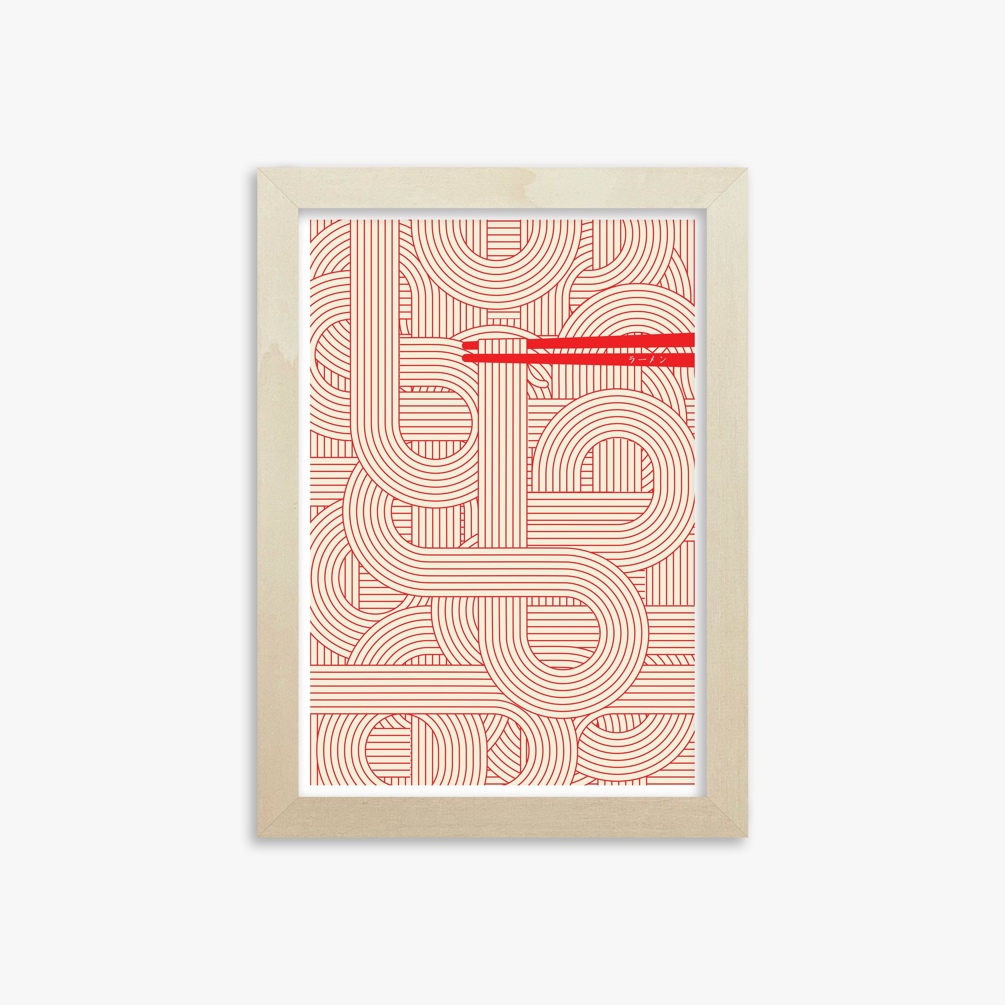 Abstract Noodles, 21x30cm Framed Poster With Lime Wood Frame