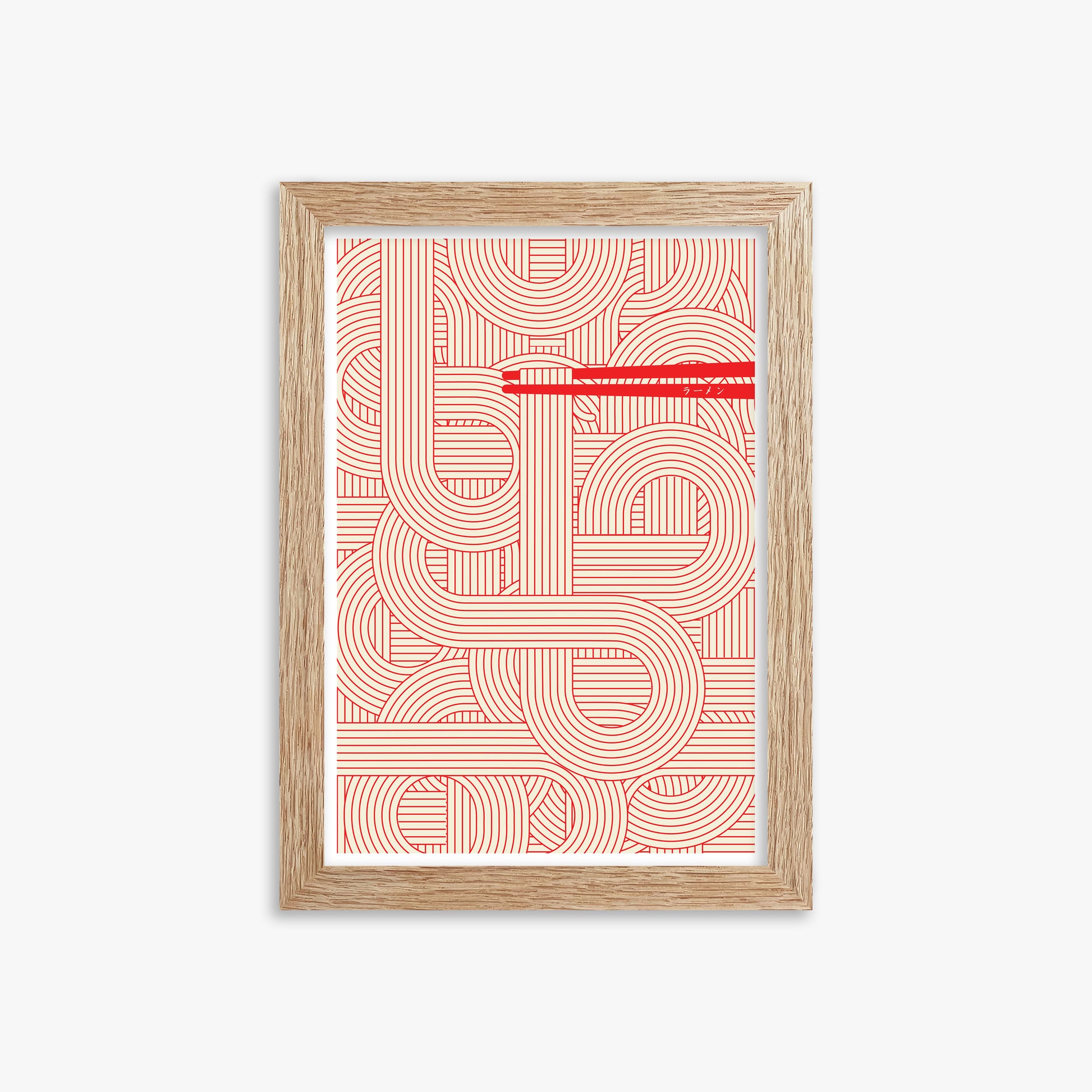Abstract Noodles, 21x30cm Framed Poster With Raw Oak Frame