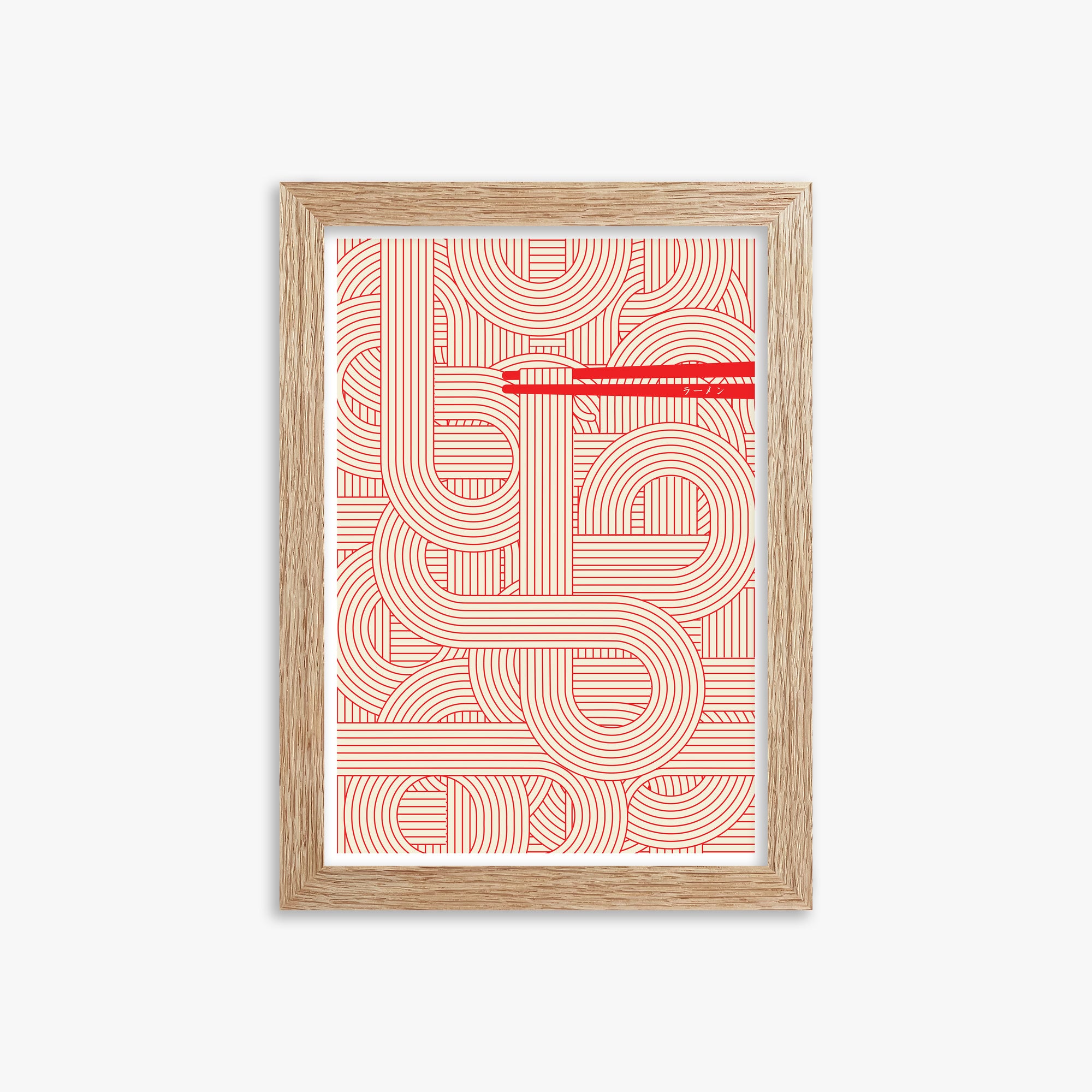 Abstract Noodles, 21x30cm Framed Poster With Raw Oak Frame