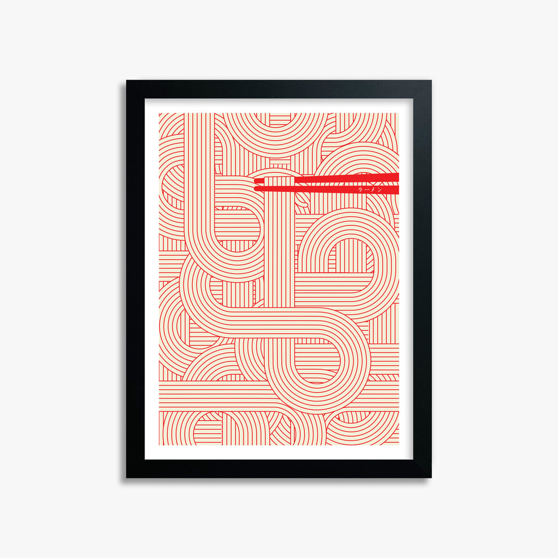 Abstract Noodles, 50x70cm Framed Poster With Black Frame