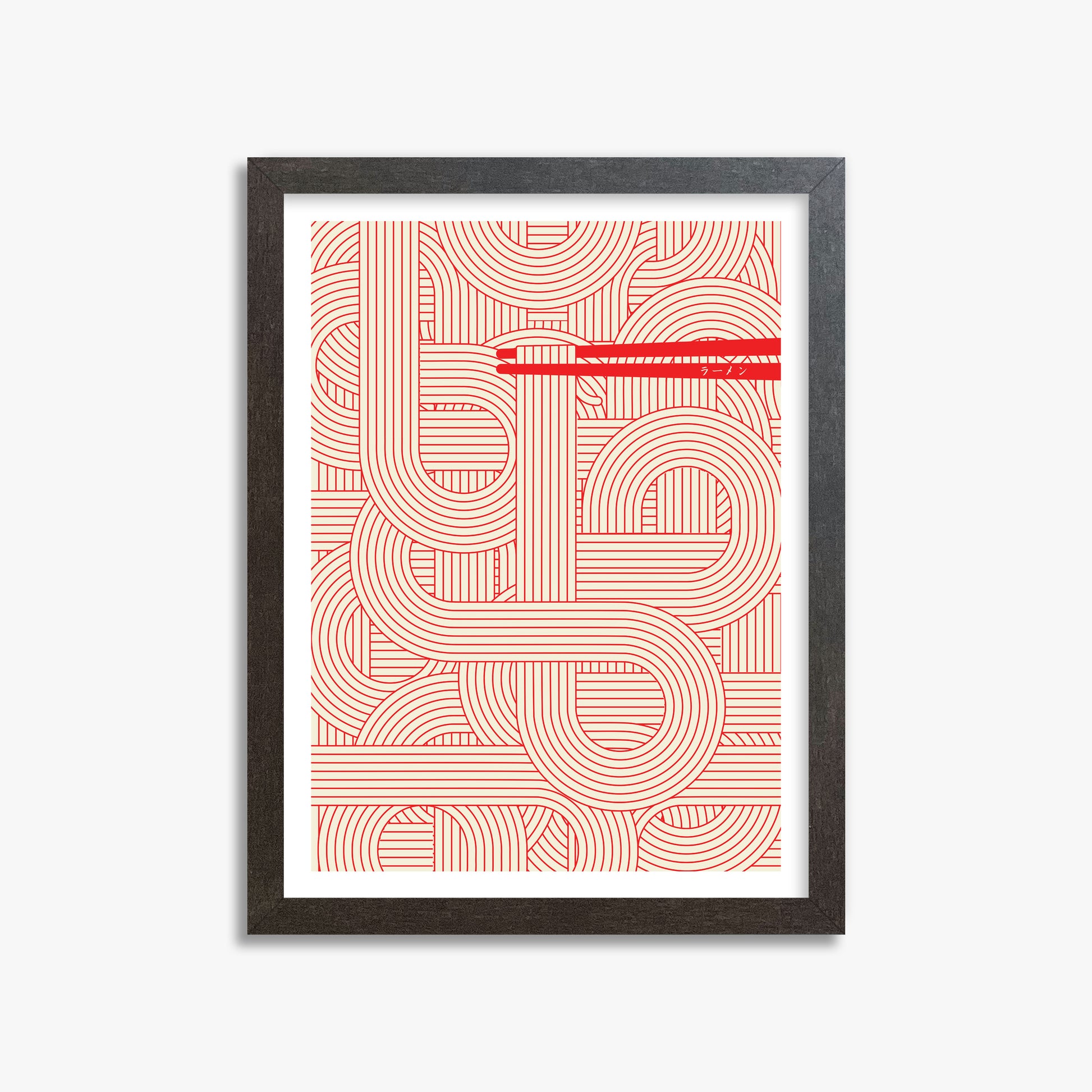 Abstract Noodles, 30x40cm Framed Poster With Espresso Frame