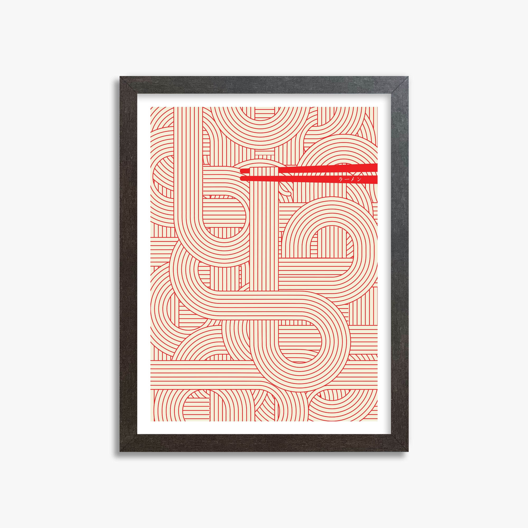 Abstract Noodles, 30x40cm Framed Poster With Espresso Frame
