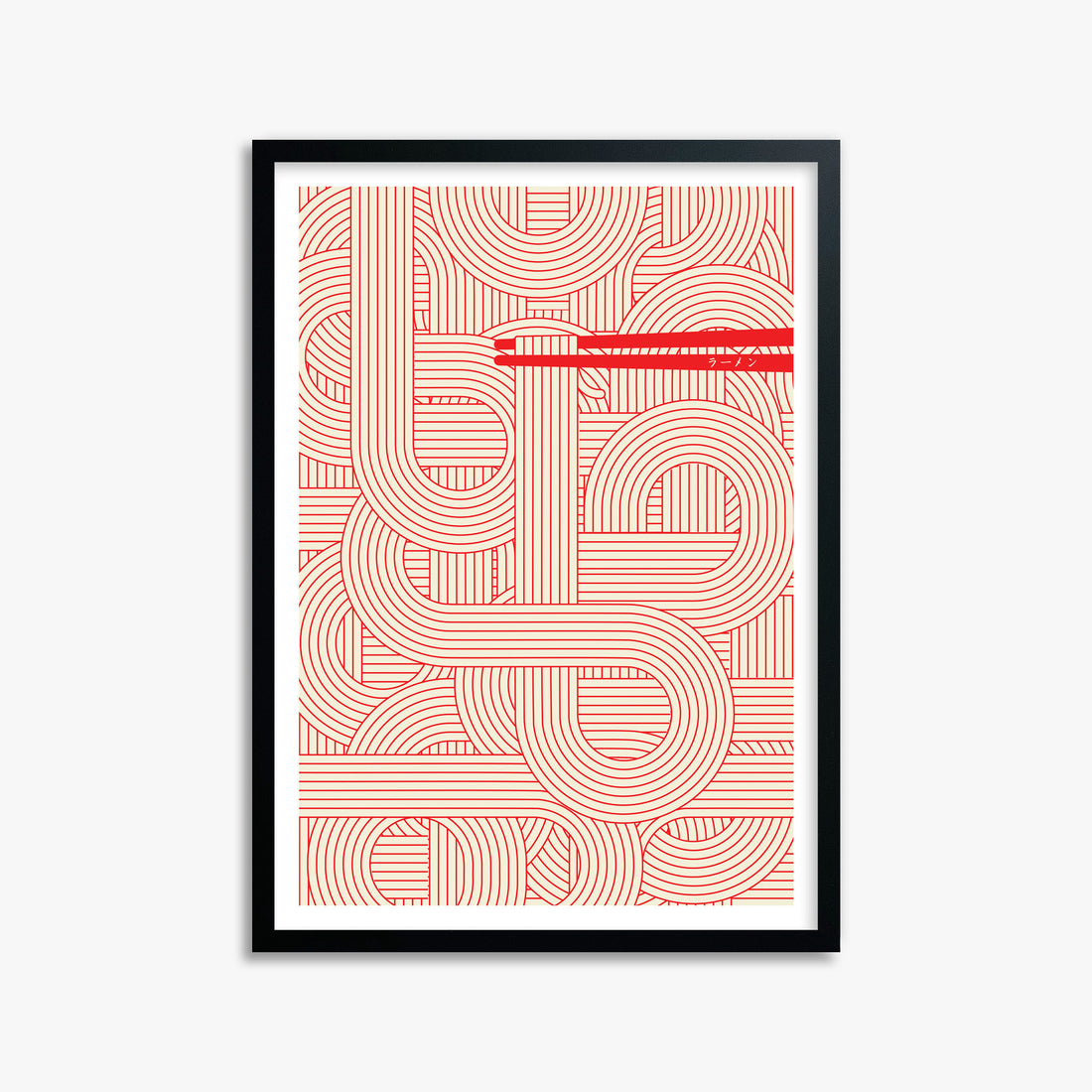 Abstract Noodles, 50x70cm Framed Poster With Black Frame