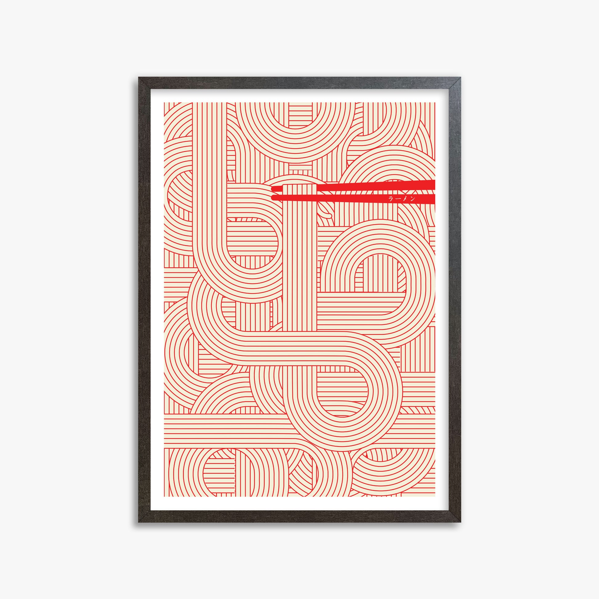 Abstract Noodles, 50x70cm Framed Poster With Espresso Frame