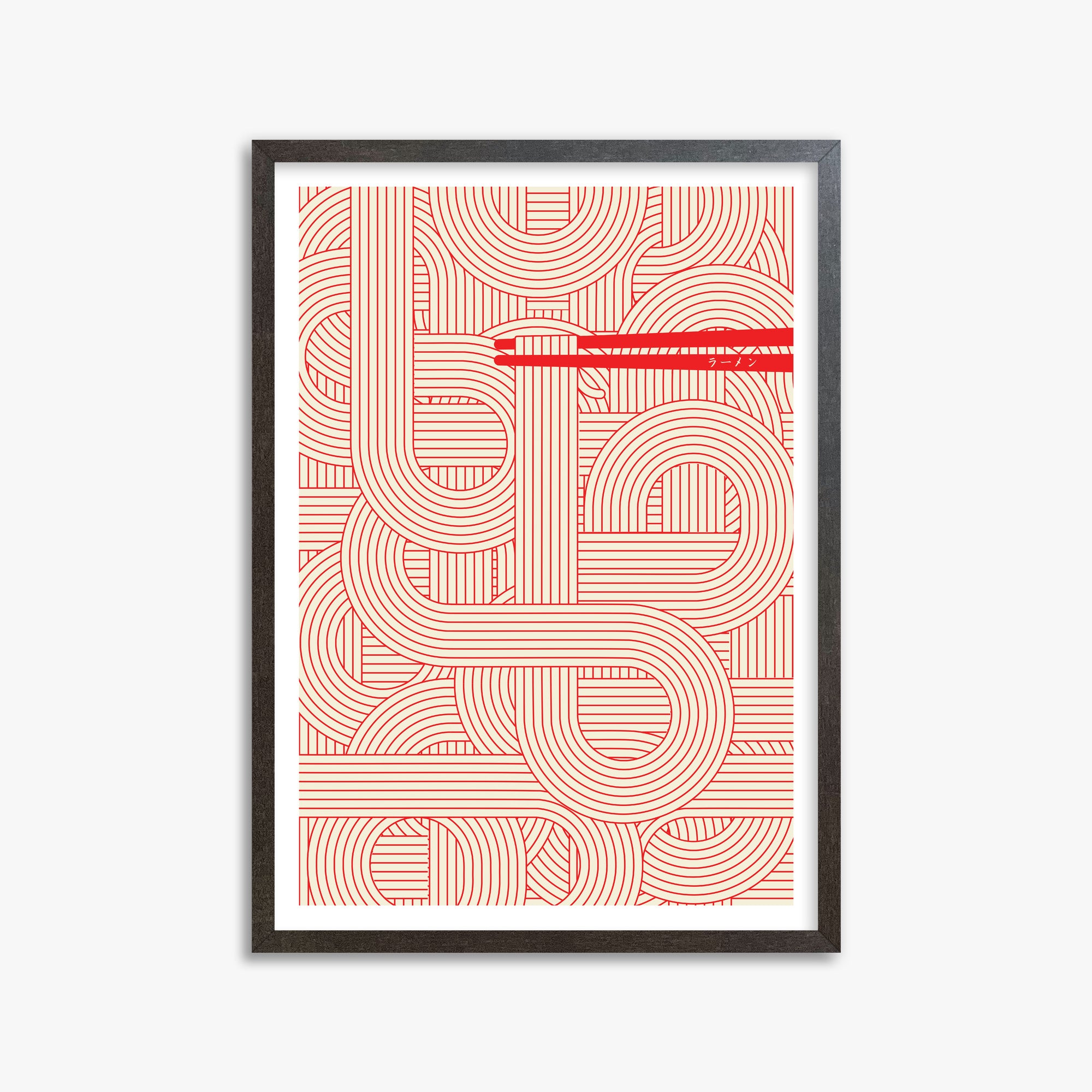 Abstract Noodles, 50x70cm Framed Poster With Espresso Frame