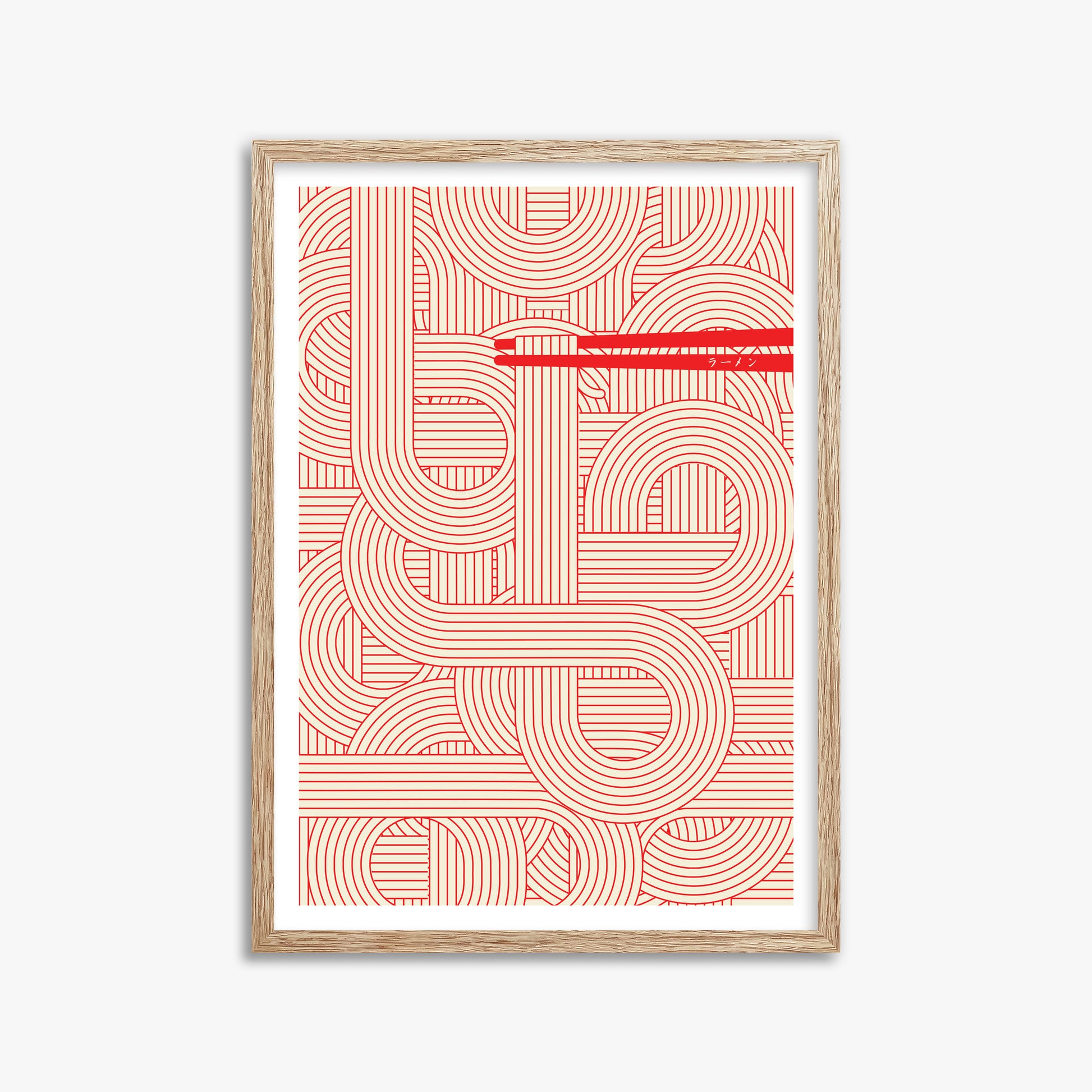 Abstract Noodles, 50x70cm Framed Poster With Raw Oak Frame