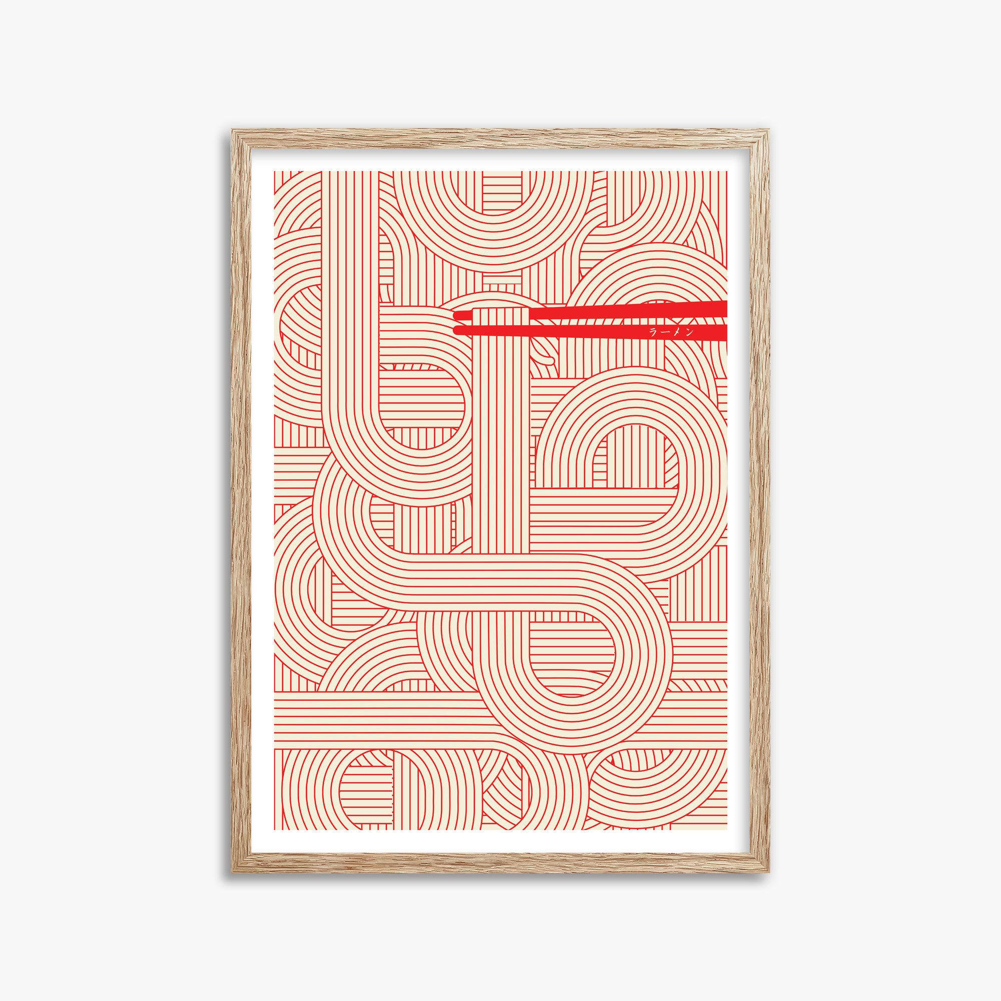 Abstract Noodles, 50x70cm Framed Poster With Raw Oak Frame