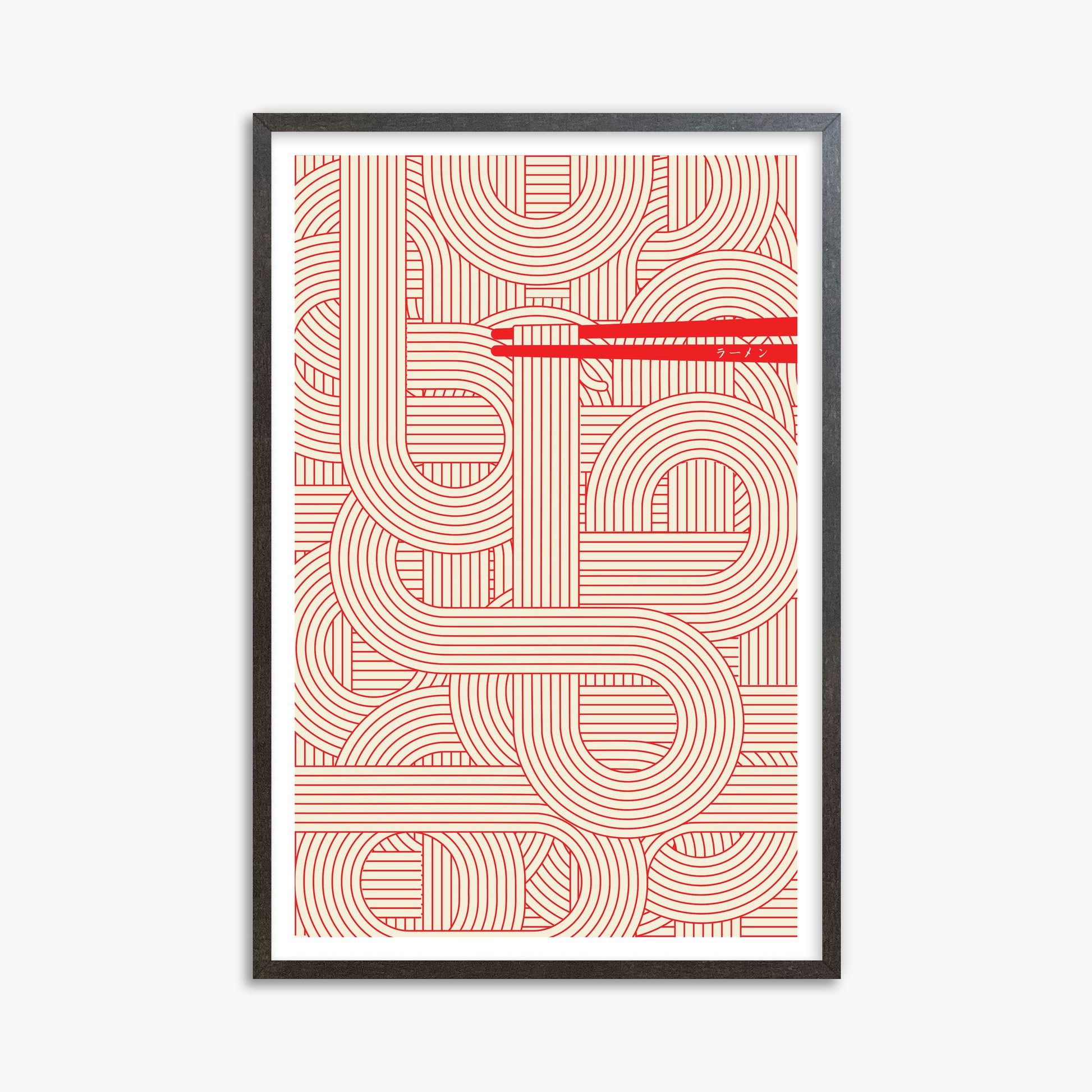Abstract Noodles, 61x91cm Framed Poster With Espresso Frame