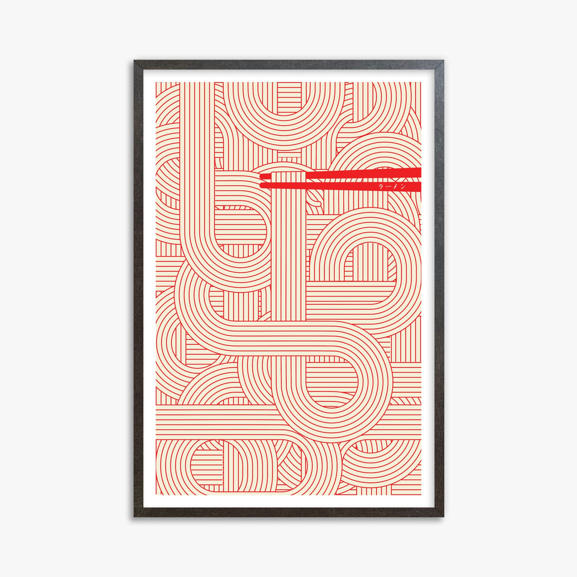 Abstract Noodles, 61x91cm Framed Poster With Espresso Frame
