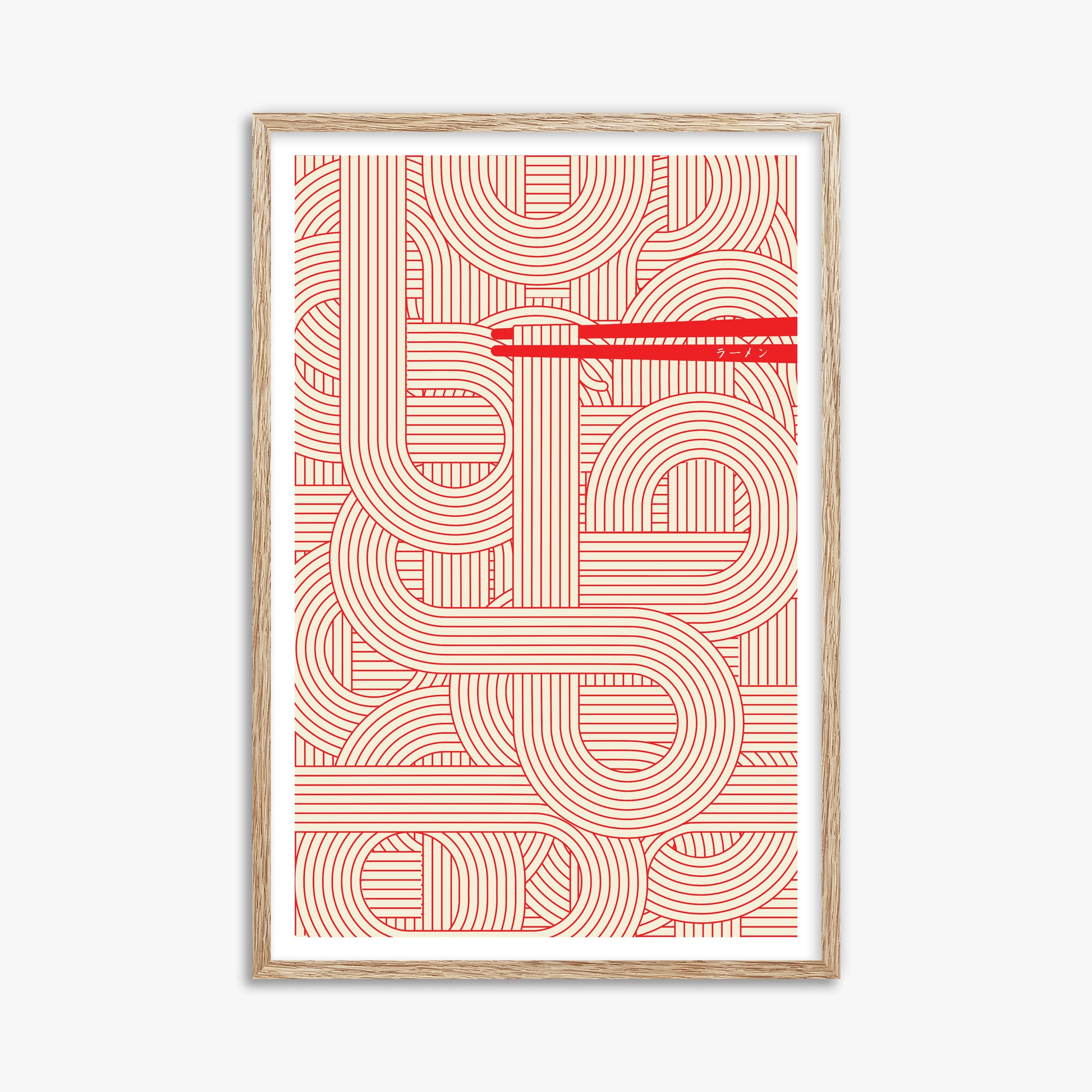 Abstract Noodles, 61x91cm Framed Poster With Raw Oak Frame