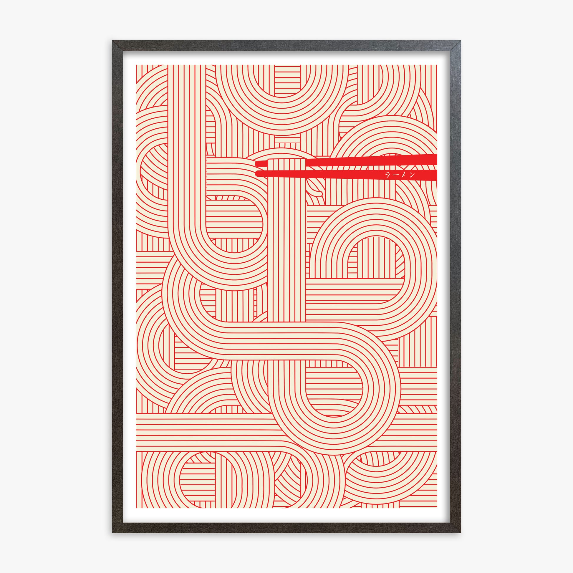 Abstract Noodles, 70x100cm Framed Poster With Espresso Frame