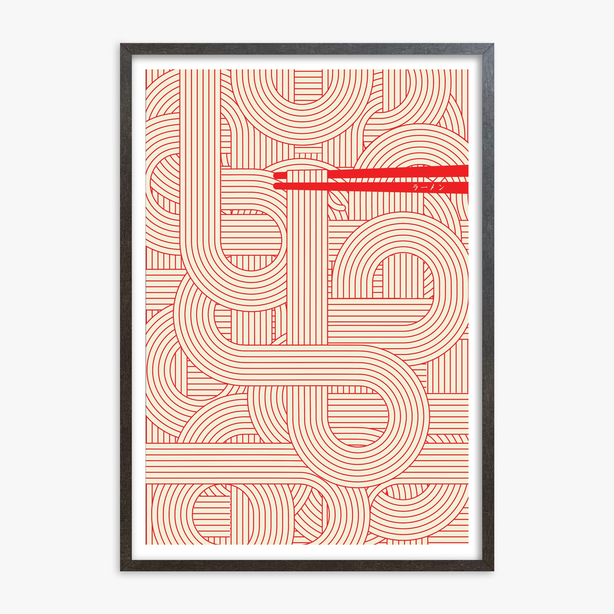 Abstract Noodles, 70x100cm Framed Poster With Espresso Frame