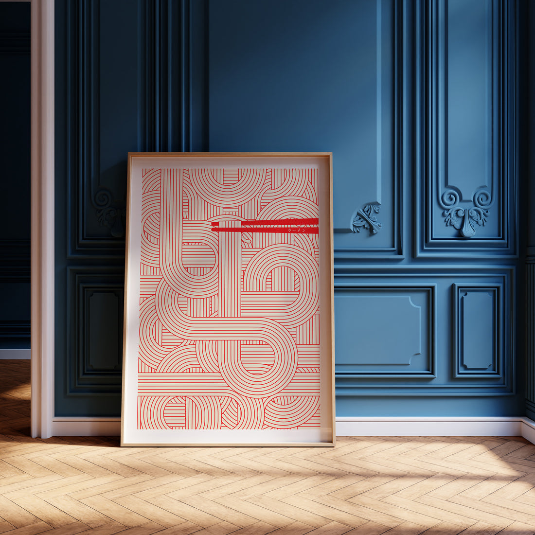 Abstract Noodles, 50x70cm Framed Poster With Black Frame