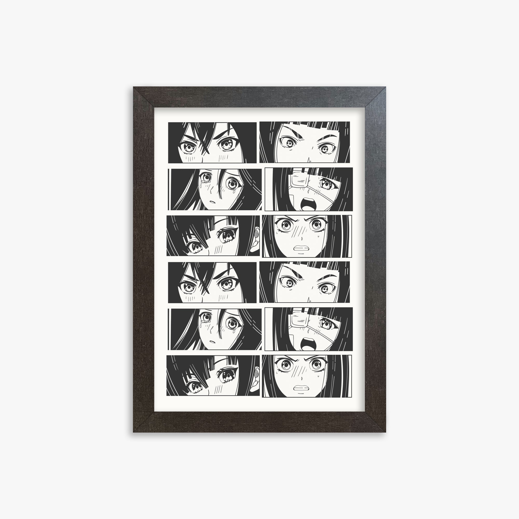 Six Moods, 21x30cm Framed Poster With Espresso Frame