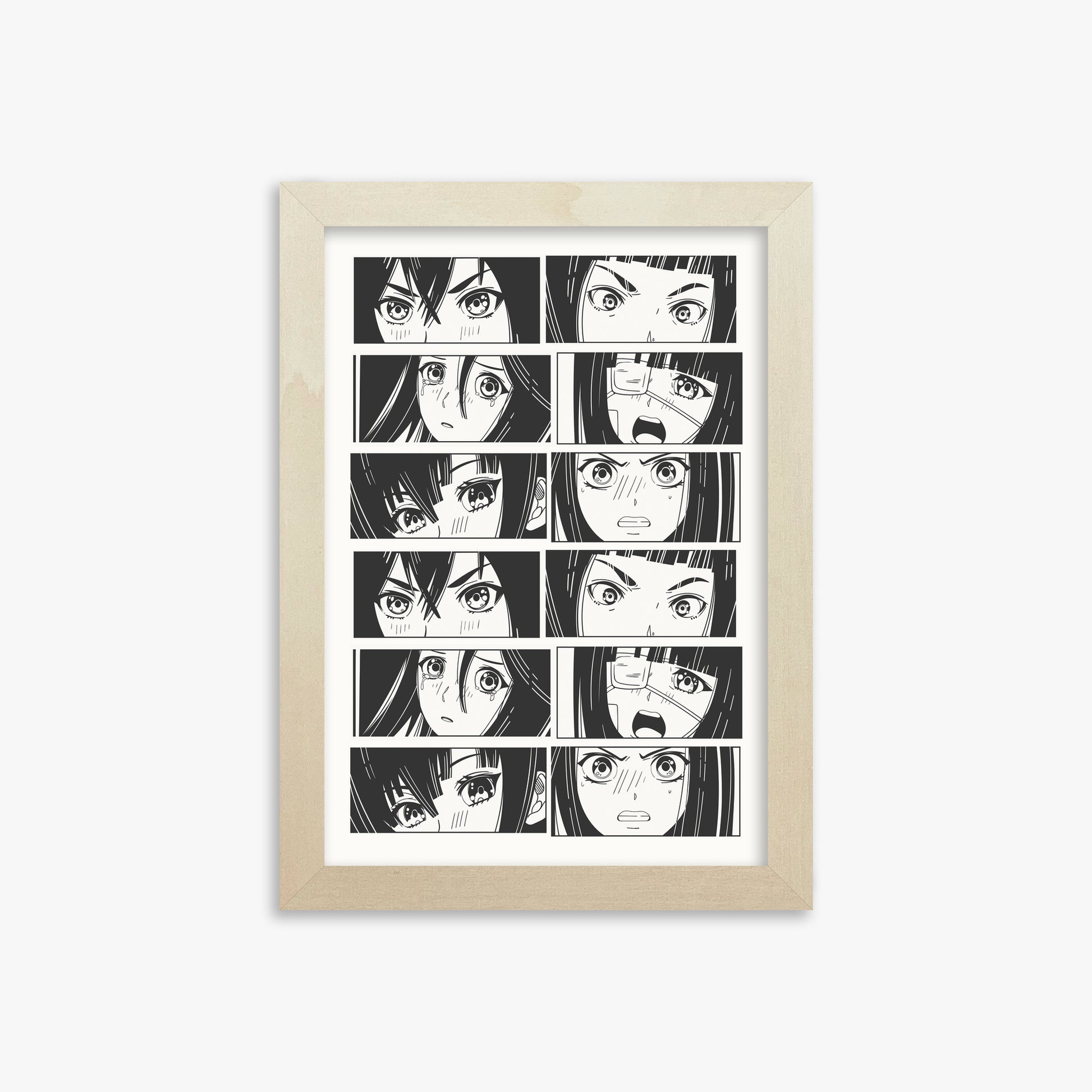 Six Moods, 21x30cm Framed Poster With Lime Wood Frame