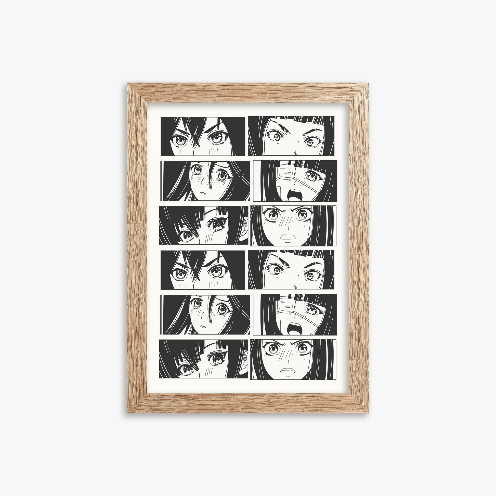 Six Moods, 21x30cm Framed Poster With Raw Oak Frame