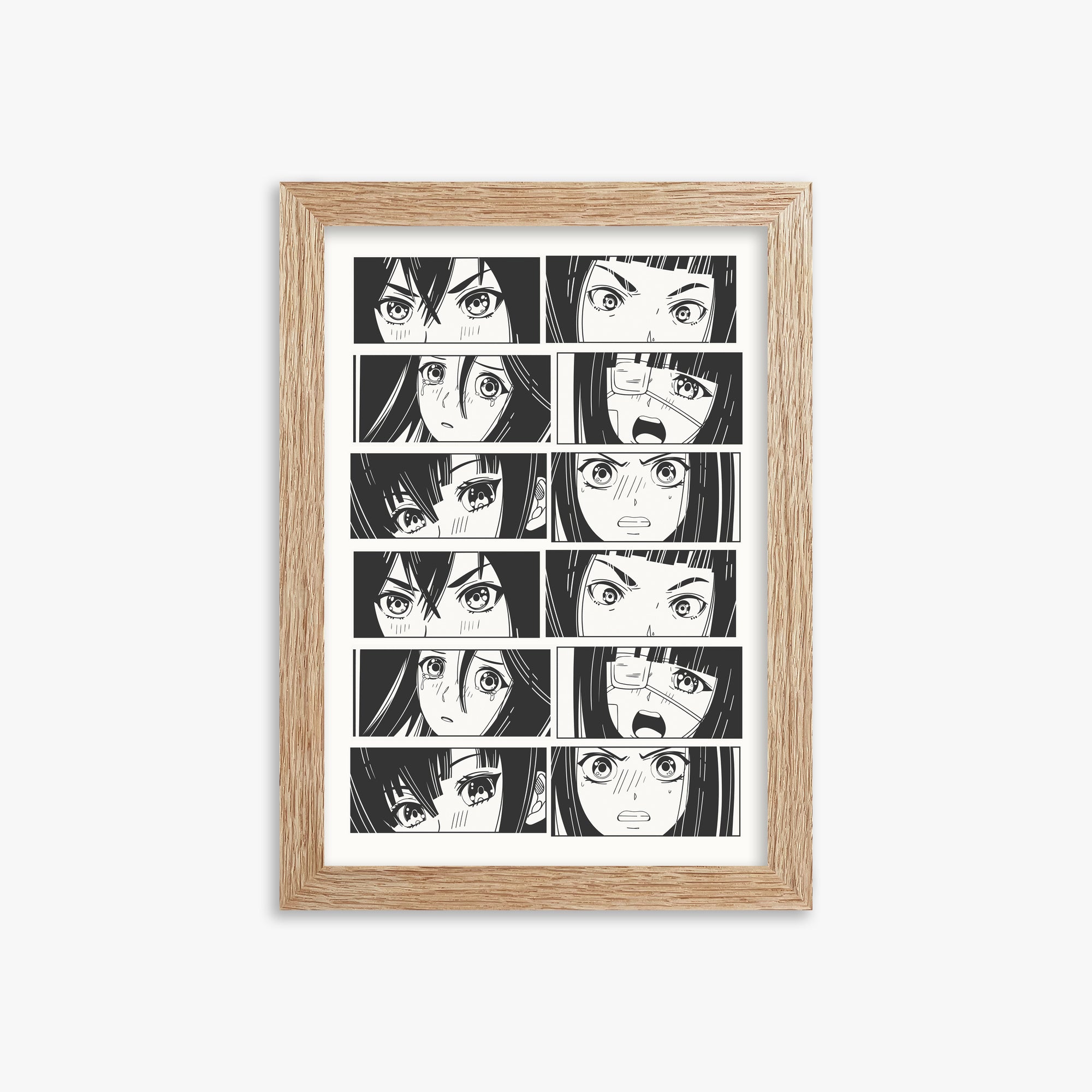 Six Moods, 21x30cm Framed Poster With Raw Oak Frame