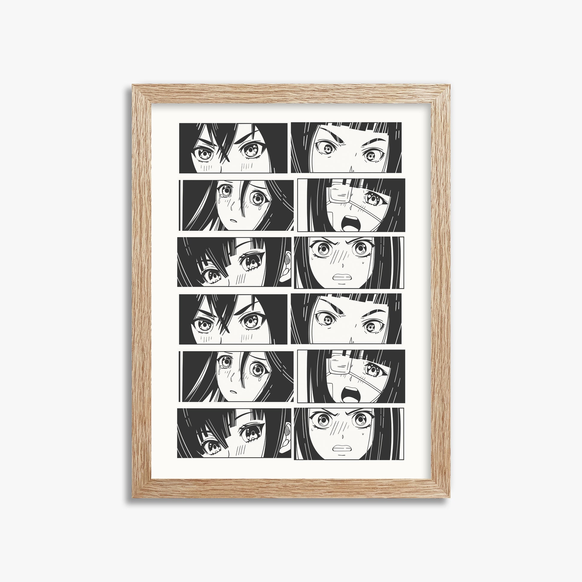 Six Moods, 30x40cm Framed Poster With Raw Oak Frame