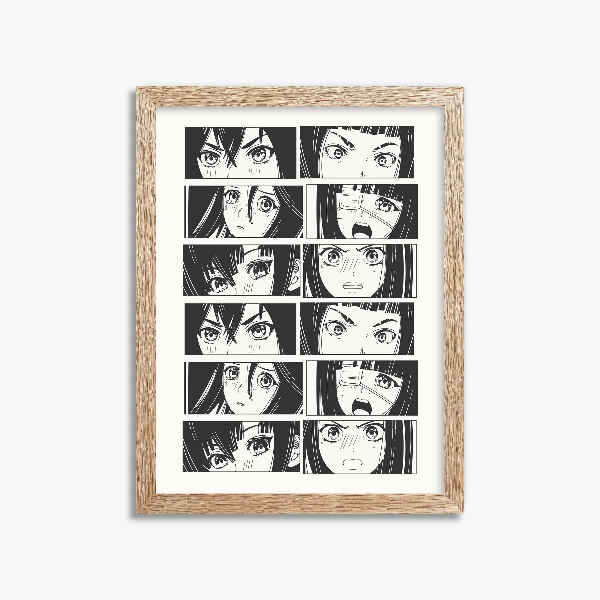 Six Moods, 30x40cm Framed Poster With Raw Oak Frame