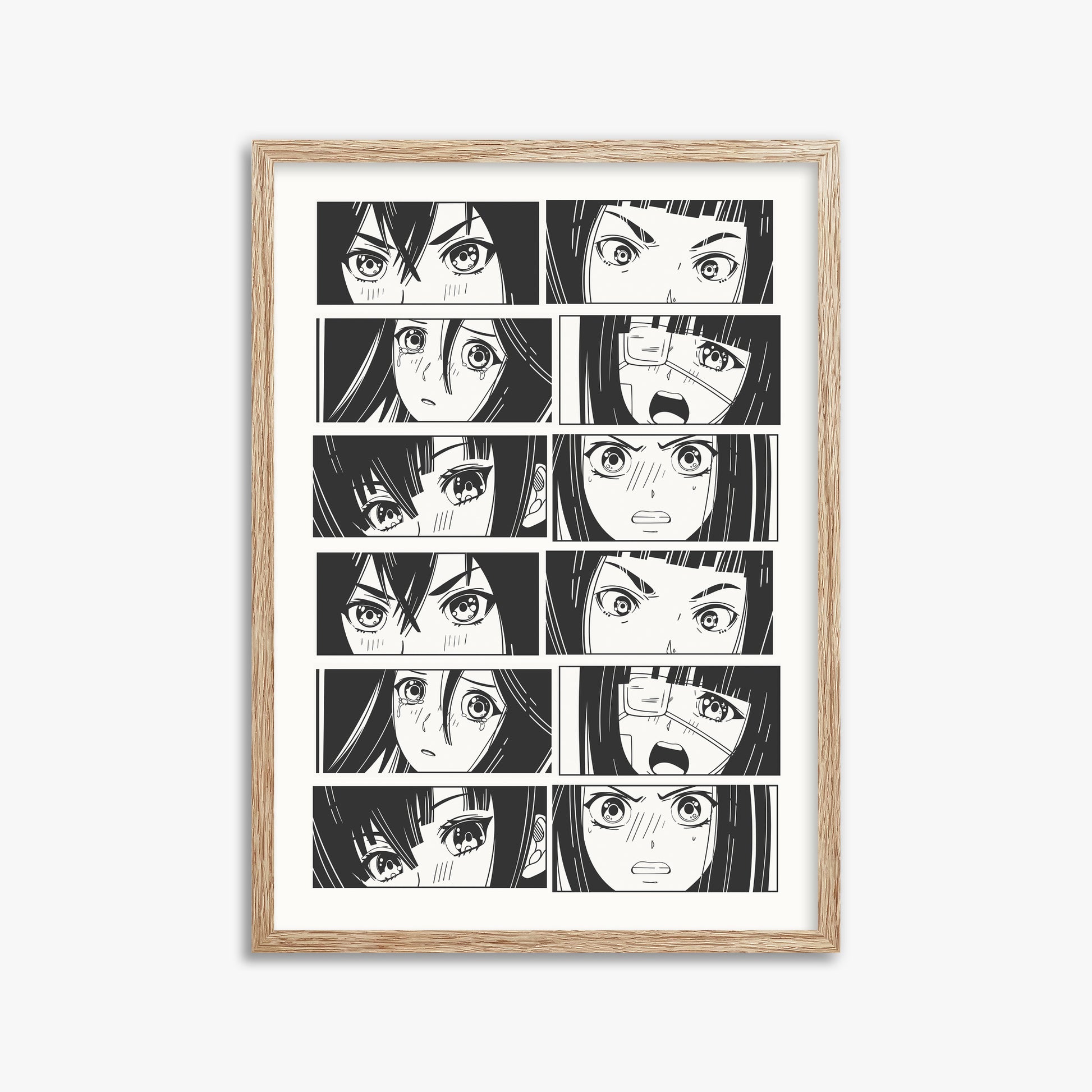 Six Moods, 50x70cm Framed Poster With Raw Oak Frame