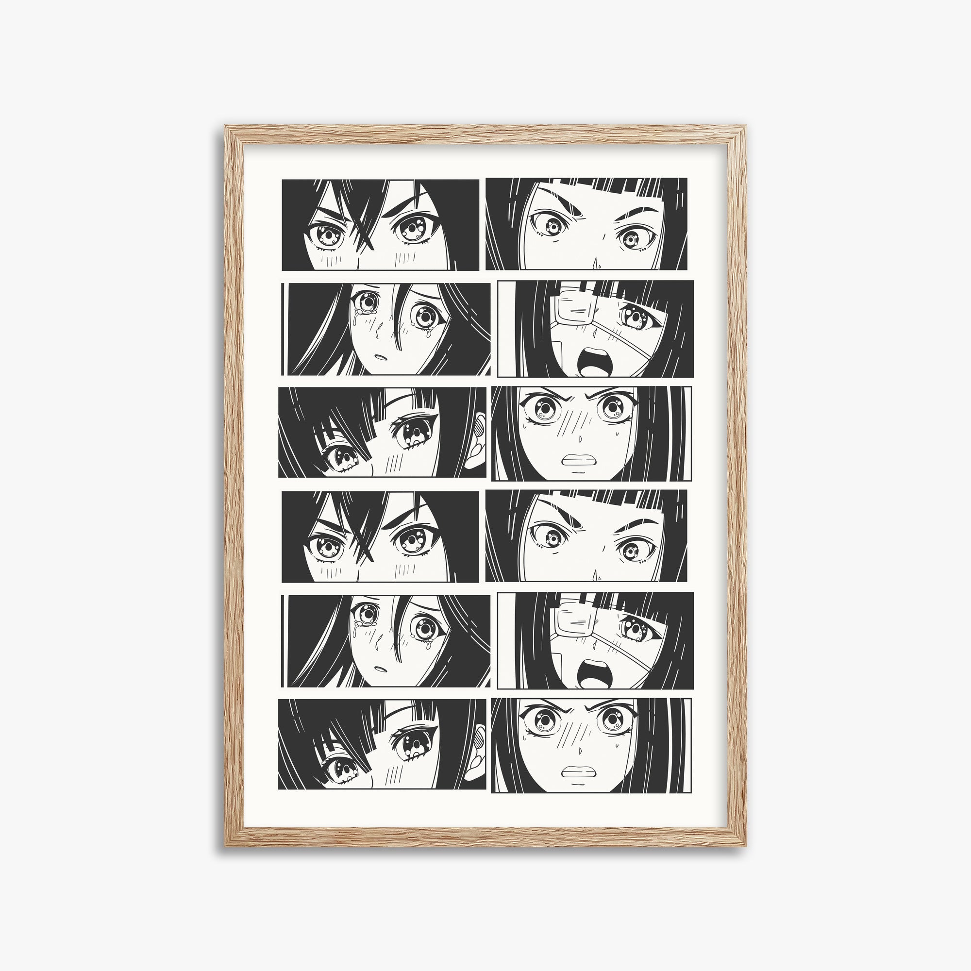 Six Moods, 50x70cm Framed Poster With Raw Oak Frame