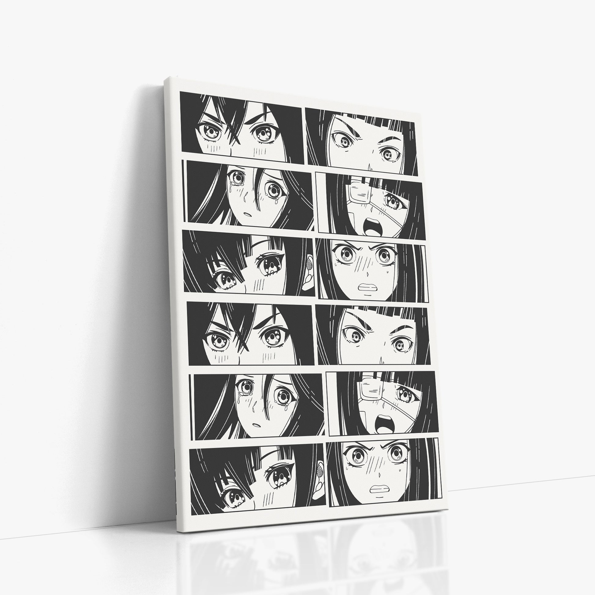Six Moods, 60x90cm Satin Canvas Poster Left Angle