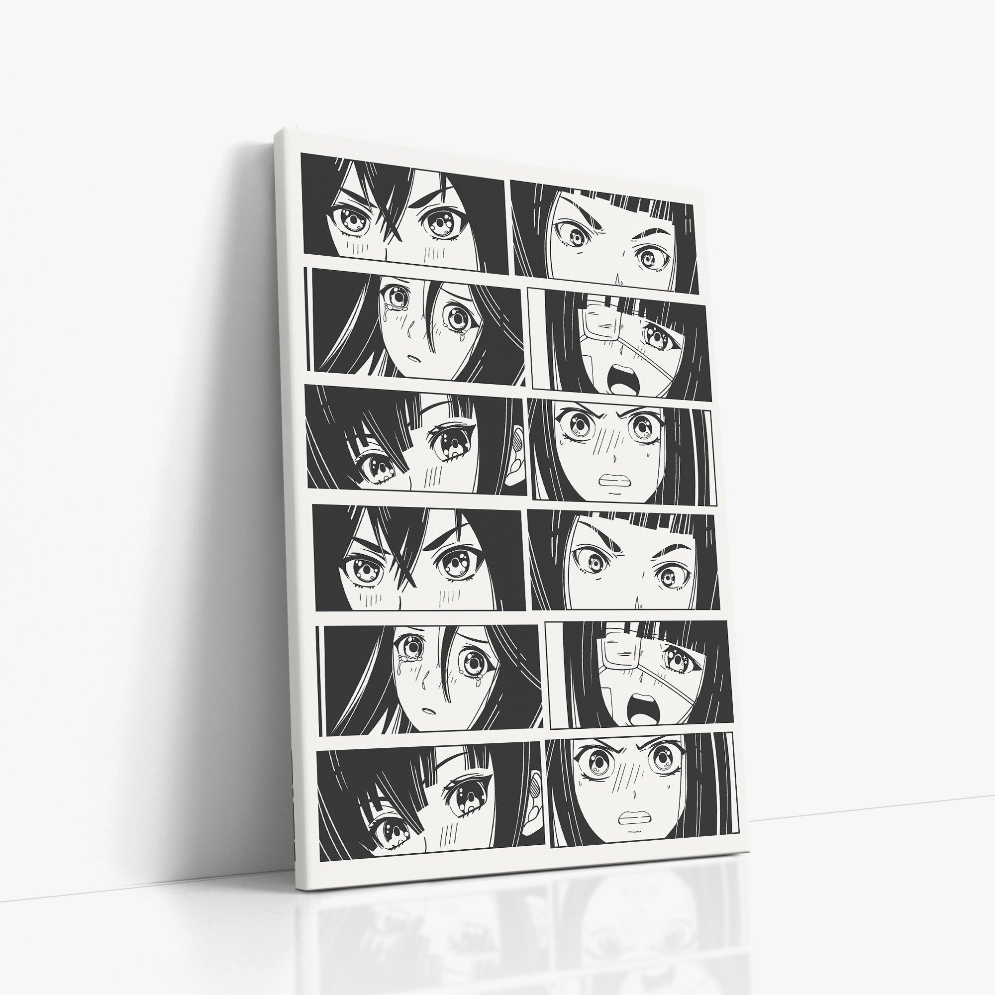 Six Moods, 60x90cm Satin Canvas Poster Left Angle
