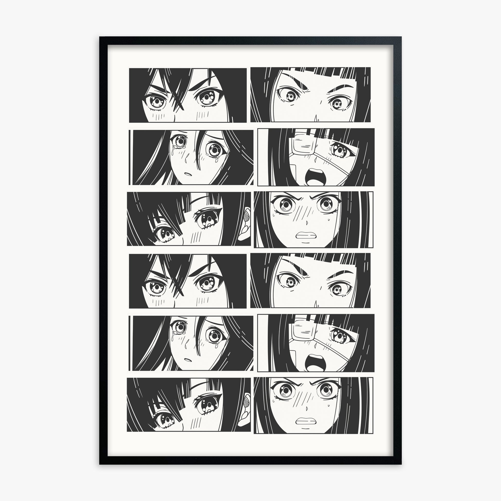 Six Moods, 70x100cm Framed Poster With Black Frame