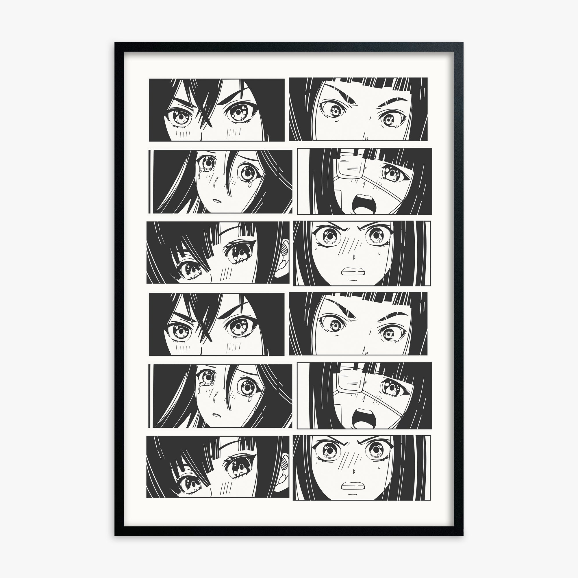 Six Moods, 70x100cm Framed Poster With Black Frame