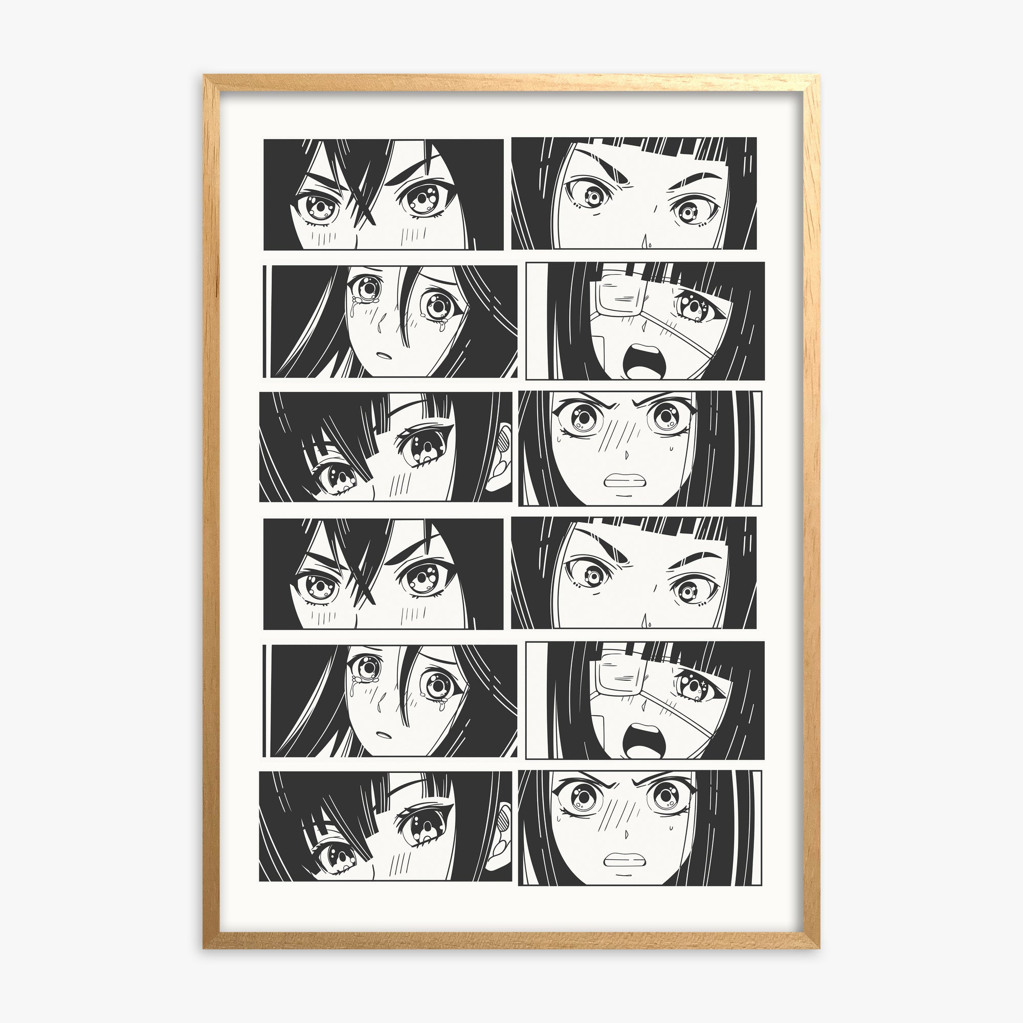 Six Moods, 70x100cm Framed Poster With Oak Frame