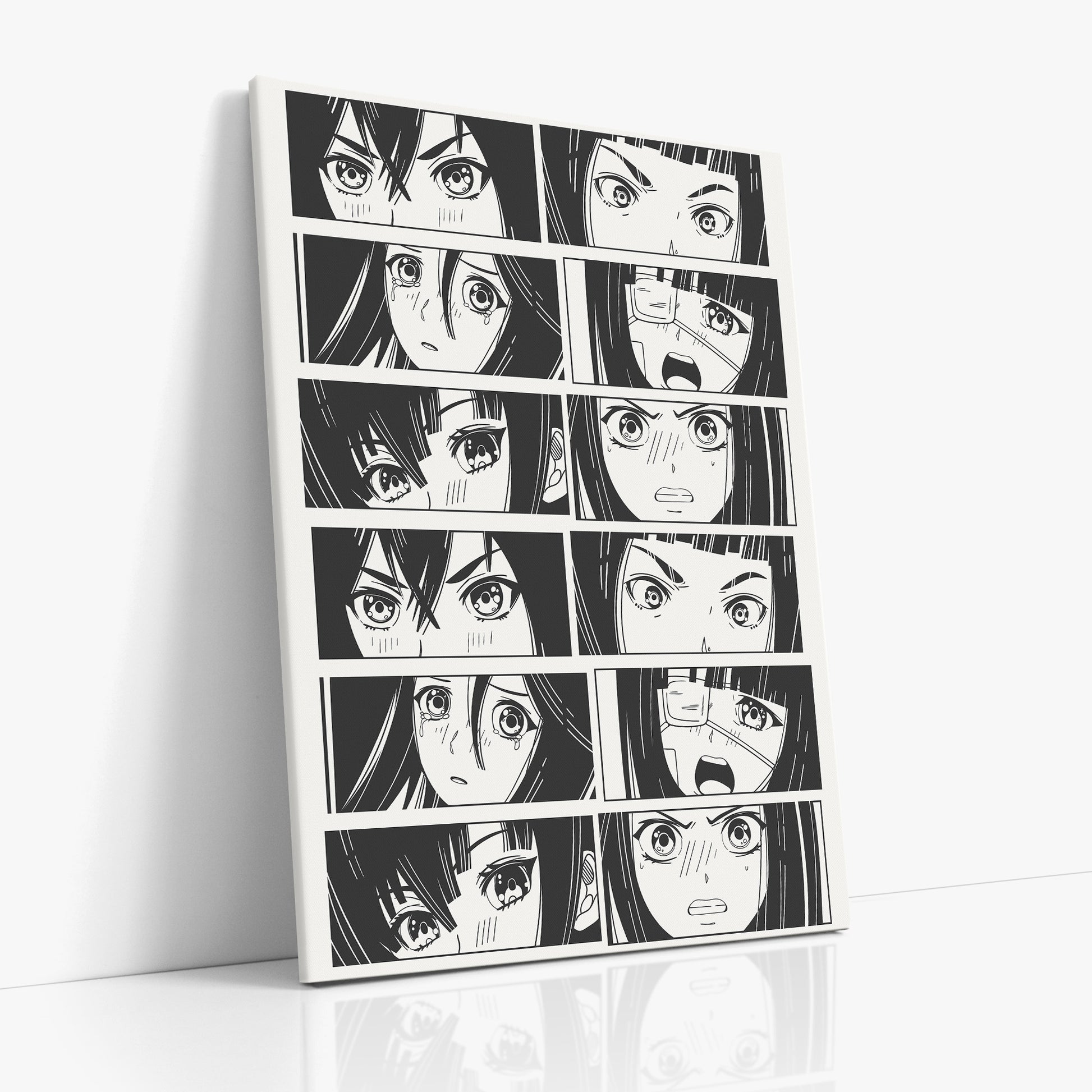 Six Moods, 70x100cm Satin Canvas Poster Left Angle