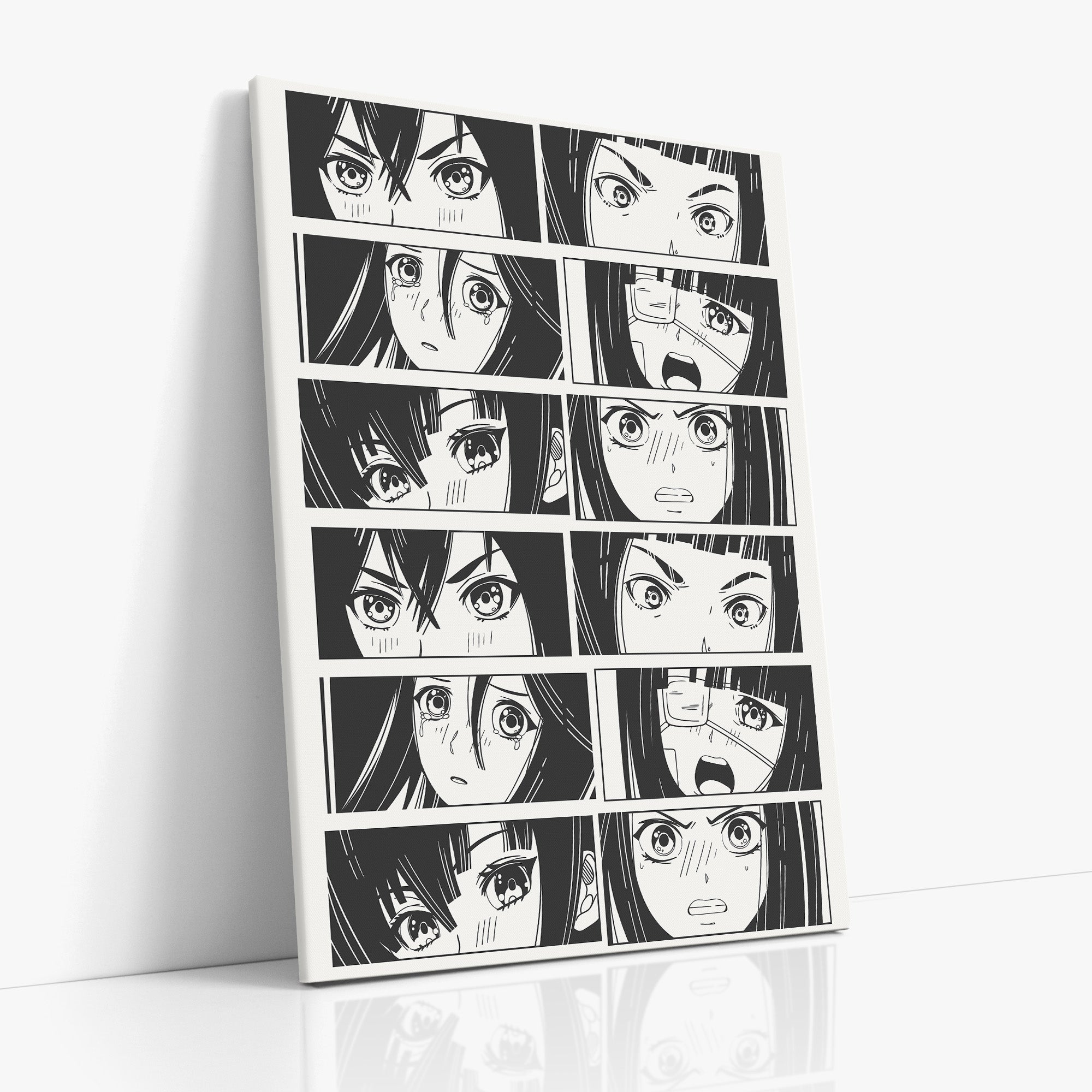 Six Moods, 70x100cm Satin Canvas Poster Left Angle