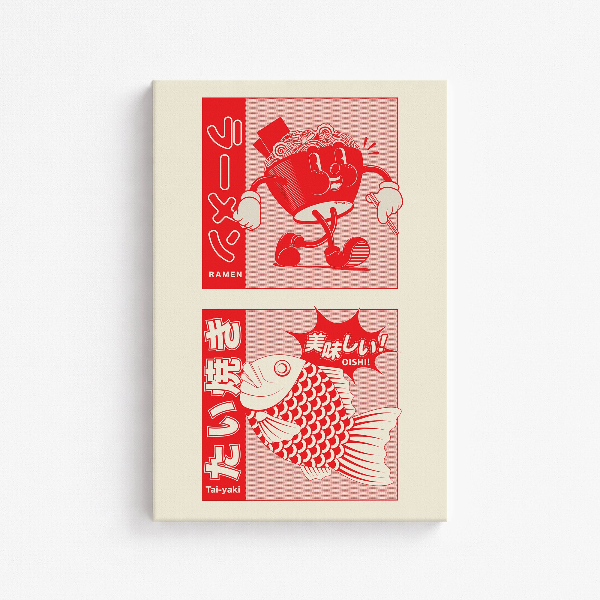 Taiyaki & Ramen, 61x91cm Satin Canvas Poster